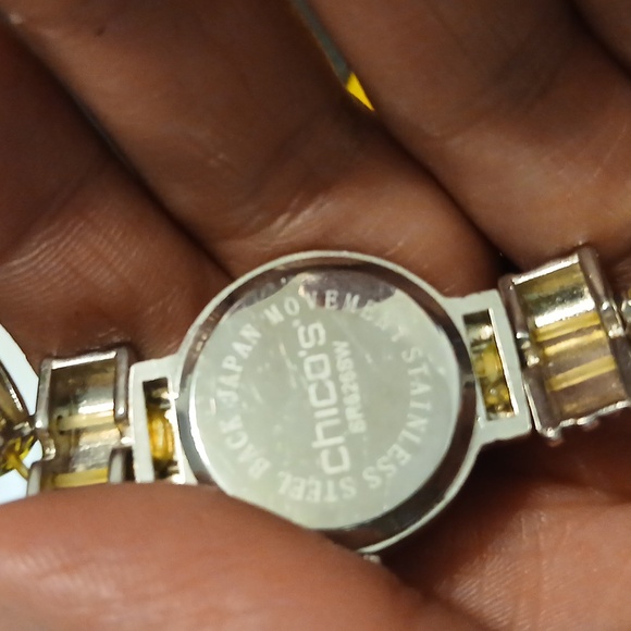 Chico's silver tone elastic wrist watch bracelet - Picture 5 of 9